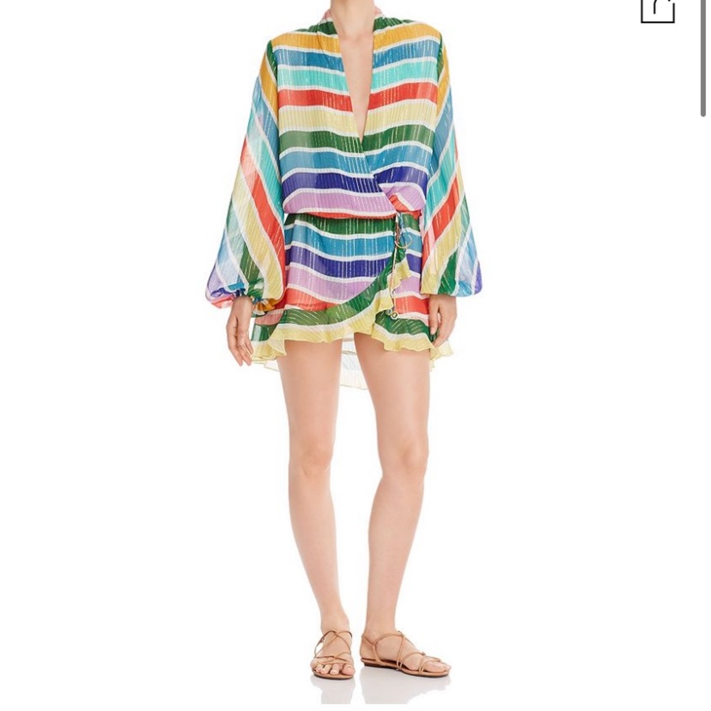 Rococo Sand Rainbow Stripe Blouson Mini Dress